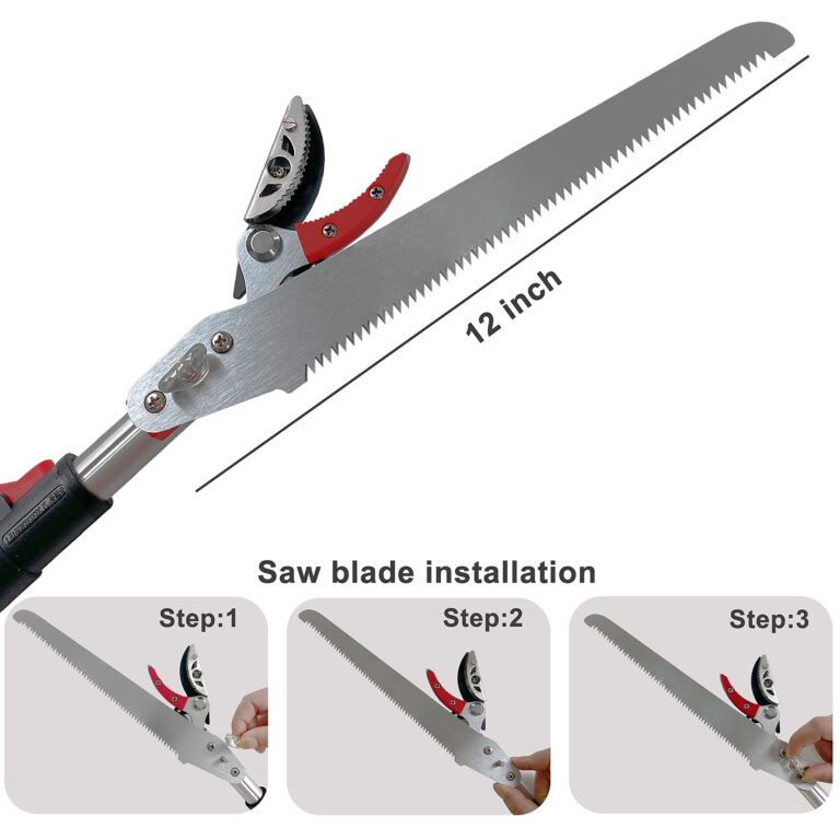 Prunrt 5.4-14.8 FT Tree Pruner Extendable 4 Sections, Telescopic Cut and Hold Trimmers Pole Saws Trimming Long Reach Pruning Shears Branch Cutter Clipper Bypass Lopper Fruit Picker - Image 5