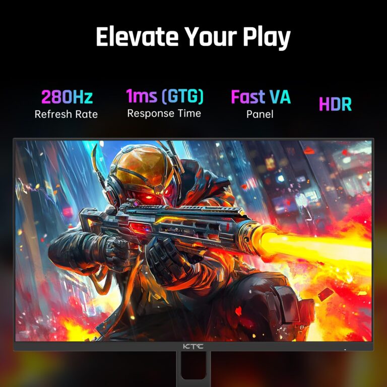 KTC 27'' 280Hz 240Hz Gaming Monitor 1ms GTG 350nits Fast VA 1080P Tilt 126% sRGB Adaptive Sync 4000:1 Contrast Ratio HDR DisplayPort 1.4/HDMI 2.0 VESA - Image 5