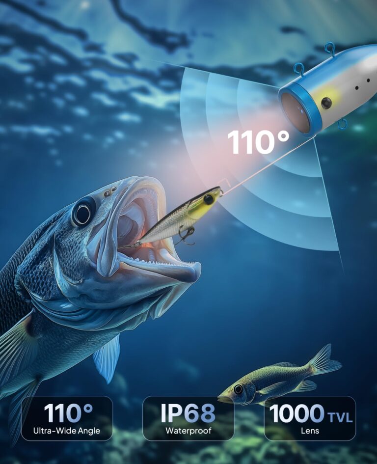 Eyoyo Underwater Fishing Camera, Ice Fishing Camera 1000TVL Fishing Camera with 7 inch LCD Monitor, Waterproof Camera, 12pcs Infrared Lights Fish Finder for Ice Fishing, Lake, Boat - Image 3
