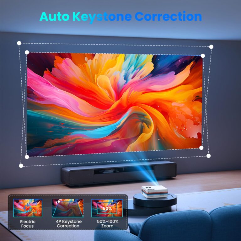 [Netflix Officially/Dolby Audio] FUDONI Smart Projector with WiFi and Bluetooth 4K, Auto Keystone& Electric Focus, 800ANSI Outdoor Projector with Apps, Built-in Netflix/YouTube/Prime Video - Image 7