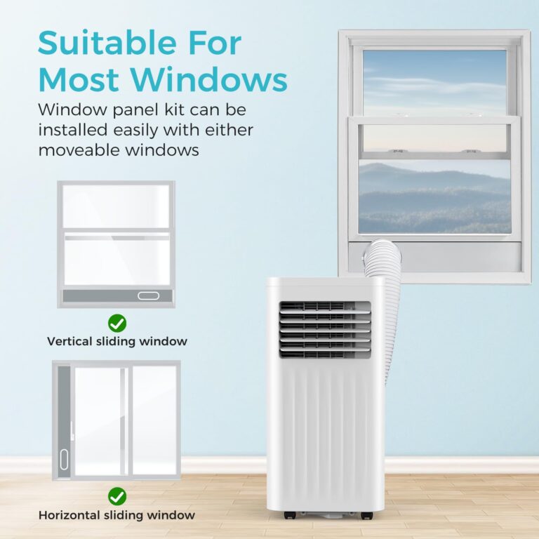 ZAFRO 8,000 BTU Portable Air Conditioners, 4 Modes Portable AC Unit with Fan & Dehumidifier & Sleep Mode with Fast Cooling/Energy Saving/Remote Control/24Hrs Timer/LED Display/Swivel Wheels - Image 4