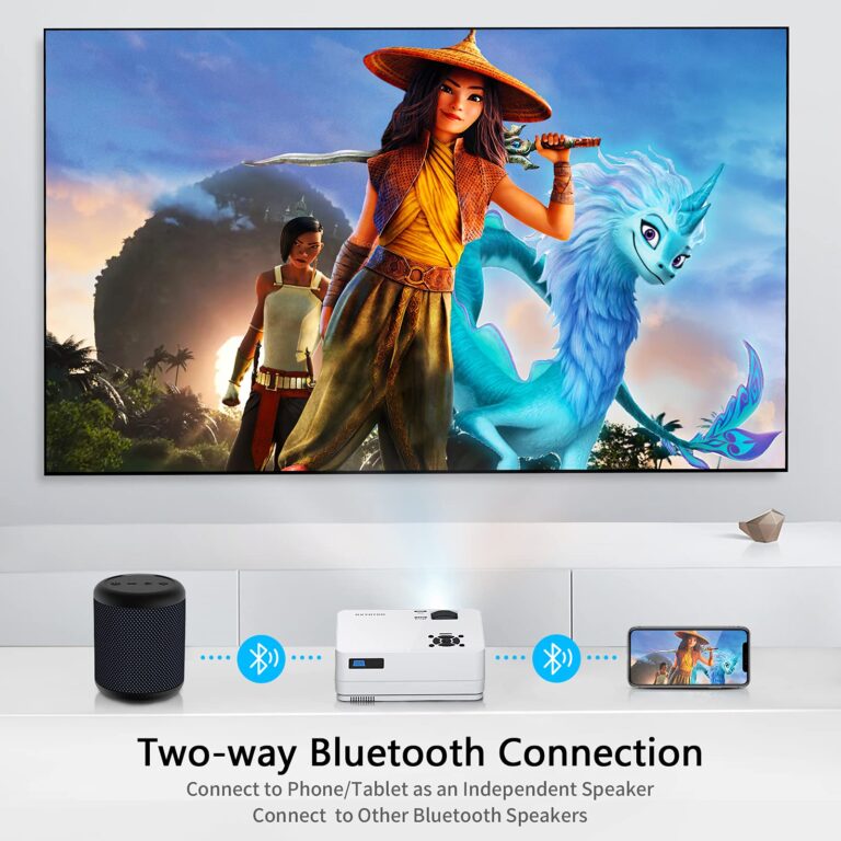 Native 1080P Projector with WiFi and Two-Way Bluetooth, Full HD Movie Projector for Outdoor Movies, 300" Display Projector 4k Home Theater, Compatible with iOS/Android/PC/XBox/PS4/TV Stick/HDMI/USB - Image 3