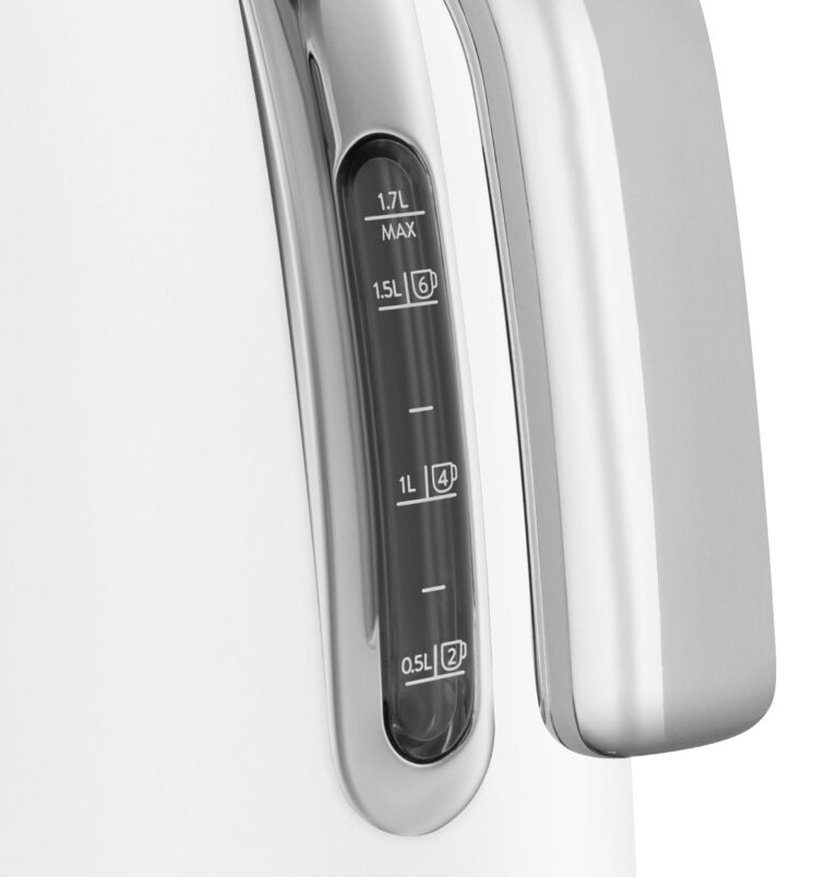 SMEG 50's Retro Style 7 Cup Electric Water Kettle with Automatic Shutoff, Removable Base, and Water Indicator, KLF03WHUS, White - Image 3