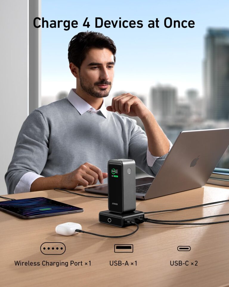 Anker Prime Power Bank 200W, 20,000mAh Portable Charger 3-Port with 100W Charging Base, Smart Digital Display, Compatible with iPhone 16/15/15 Plus/15 Pro/15 Pro Max/14 Series, MacBook, Samsung, Dell - Image 3