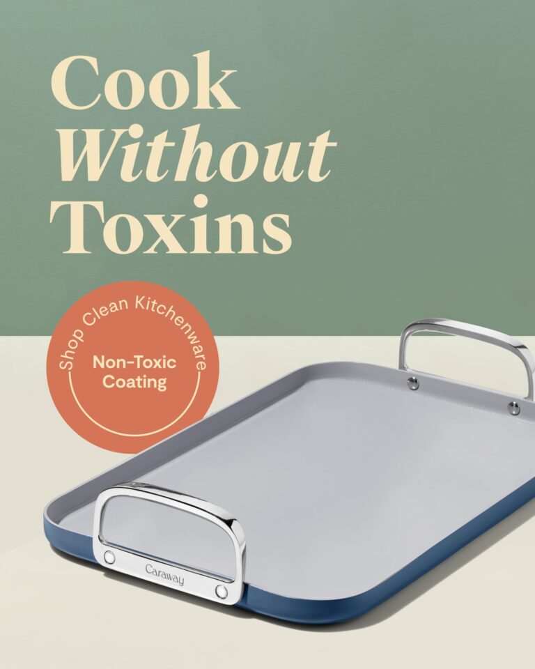 Caraway Double Burner Griddle - 19x12” Griddle Pan - Non-Stick Ceramic Coated - Non Toxic, PTFE & PFOA Free - Oven Safe & Compatible with All Stovetops - Navy - Image 7