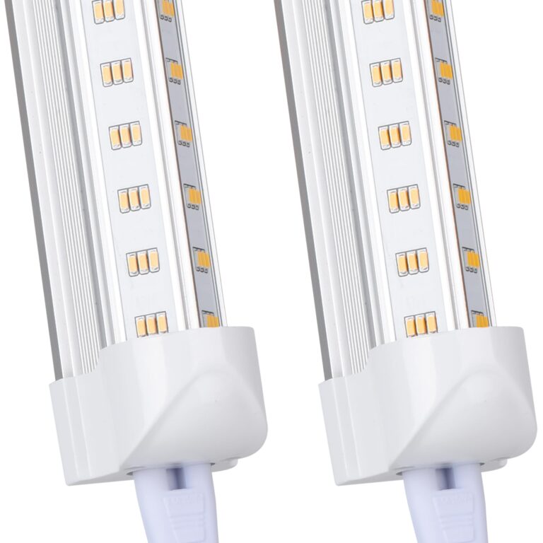 GAYUSAN 10 Pack LED Shop Light, 8FT 100W 15500LM 5000K, 6 Rows V Shape, Clear Cover, Hight Output, T8 LED Tube Lights, Shop Lights for Garage 8 Foot with Plug