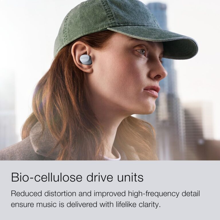 Bowers & Wilkins Pi6 Wireless Earbuds (Cloud Grey), in-Ear Bluetooth Earphones with aptX Adaptive & 12mm Drivers, Bespoke Active Noise Cancelling Earbuds, 3 Built-in Mics, 15-Min Quick Charging - Image 5