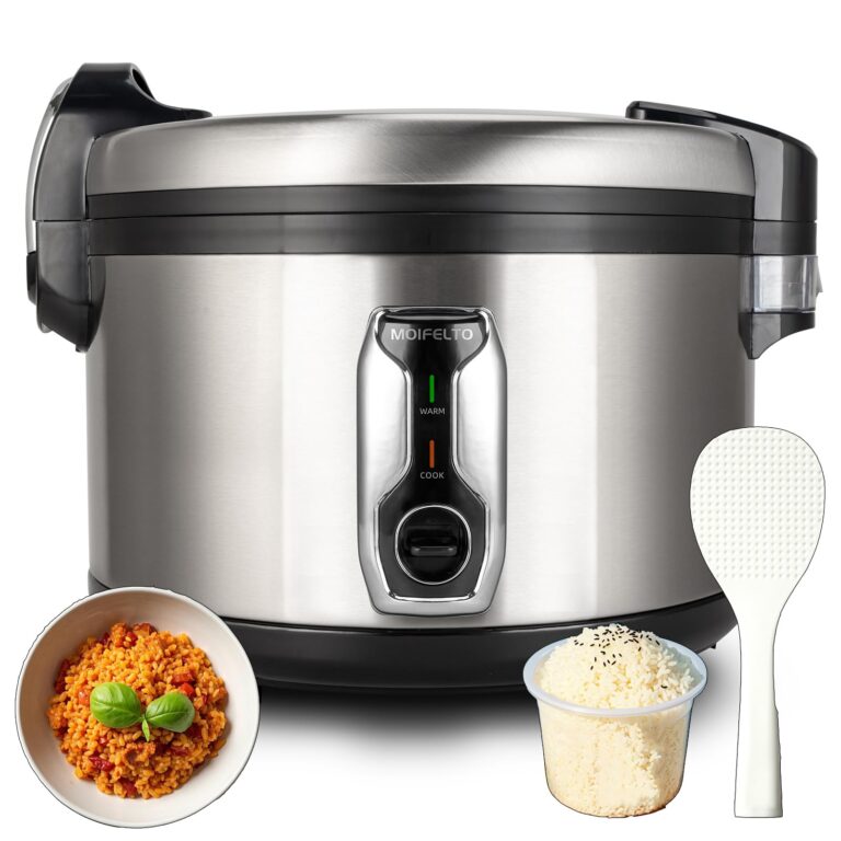 MOIFELTO 13.8QT Large Commercial rice cooker 65 cups cooked Stainless Steel rice Commercial Electiric Rice Warmer for 14-25 people, with One-Touch Operation | Auto Keep Warm | Non-Stick Inner Pot