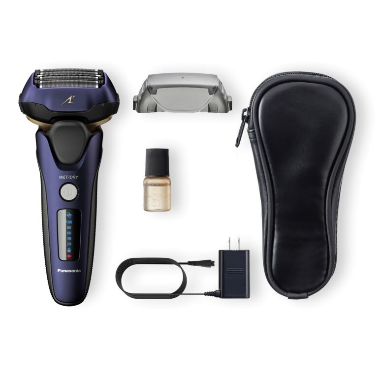 Panasonic ARC5 Electric Razor for Men with Pop-up Trimmer, Wet Dry 5-Blade Electric Shaver with Intelligent Shave Sensor and 16D Flexible Pivoting Head - ES-ALV6HA (Navy) - Image 5