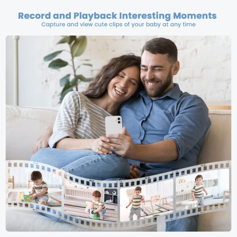 ieGeek 2K Split-Screen Baby Monitor, 5" Audio Baby Monitor with 2 Cameras, WiFi Smartphone Video Dual Camera, Night Vision, Motion & Cry Detection, Two Way Talk Temper &Humidity Sensor - Image 3
