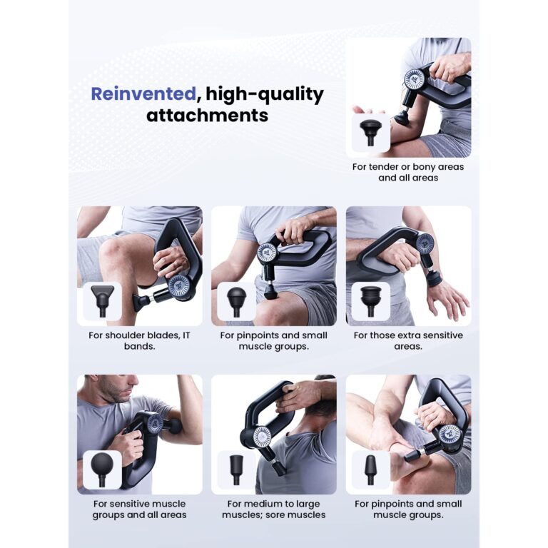 BOB AND BRAD D6 Pro Massage Gun Deep Tissue Percussion with 16mm Amplitude, Professional Muscle Massager for Athletes Pain Relief, Quiet Electric Back Massager, FSA and HSA Eligible, Gifts for Him - Image 5
