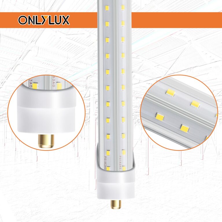 ONLYLUX 8ft LED Bulbs, 8 Foot LED Shop Light Bulb 72W 6000K 10000lm, Super Bright,T8 T10 T12 V Shape FA8 Lights, Clear Cover, F96T12 Bulbs to Replace Fluorescent Light Bulbs(Pack of 12) - Image 3