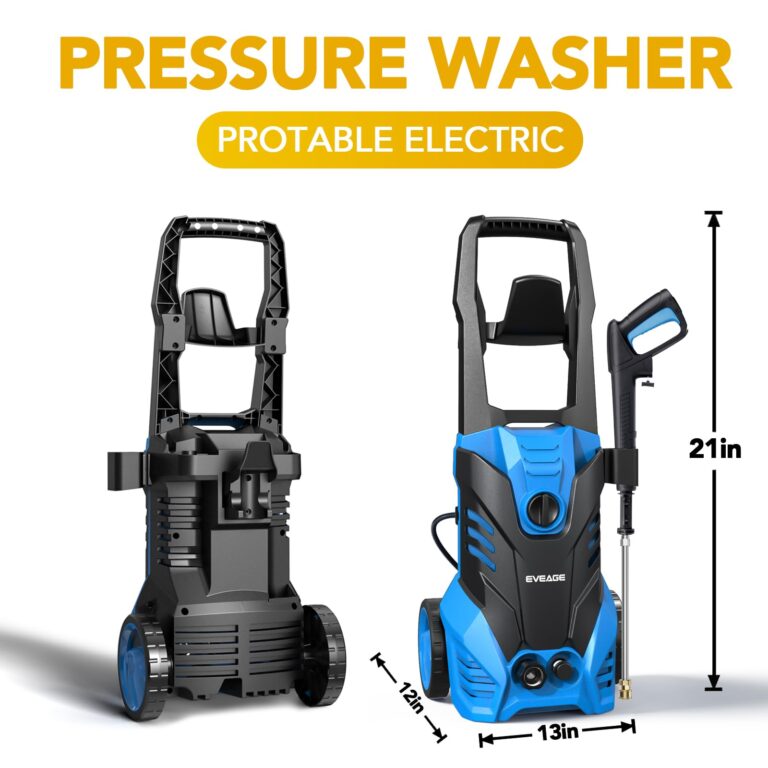 EVEAGE Electric Powerful Pressure Washer - 3500PSI Max 2.5GPM Power Washer with 20FT Hose 4 Quick Connect Nozzles, Soap Tank Clean Cars, IPX5 Car Wash Machine/Car/Driveway/Patio Clean - Image 2