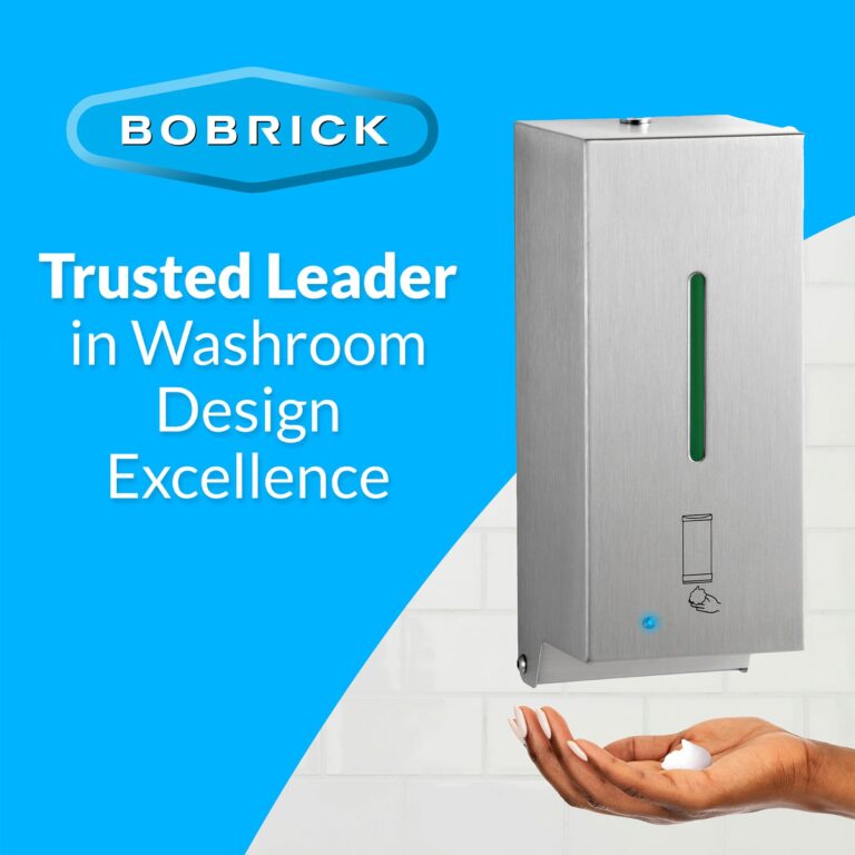 BOBRICK 2013 Stainless Steel Automatic Wall-Mounted Foam Soap Dispenser, Satin Finish, 27-FL oz. 4-1/4” W, 10-17/32” H, 4-7/32” D - Image 6
