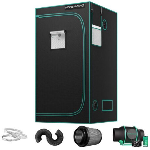 MARS HYDRO 3.3x3.3 Grow Tent (39"x39"x71") & iFresh 6 Inch Smart Inline Fan Combo Kit, Indoor Plant Growing Set, Maximizes Plant Yield in Hydroponics or Indoor Gardening