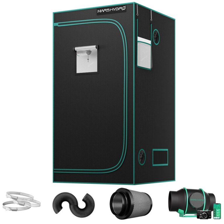 MARS HYDRO 3.3x3.3 Grow Tent (39"x39"x71") & iFresh 6 Inch Smart Inline Fan Combo Kit, Indoor Plant Growing Set, Maximizes Plant Yield in Hydroponics or Indoor Gardening