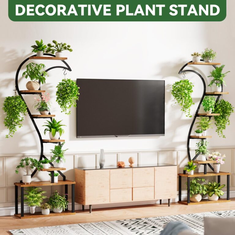 WIWIDRM Plant Stand Indoor with Grow Light,68" Tall Plant Stand for Indoor Plants Multiple,7 Tiered Metal Plant Shelf,Swan Shaped Plant Holder for Home,Patio,Balcony 2PCS - Image 2