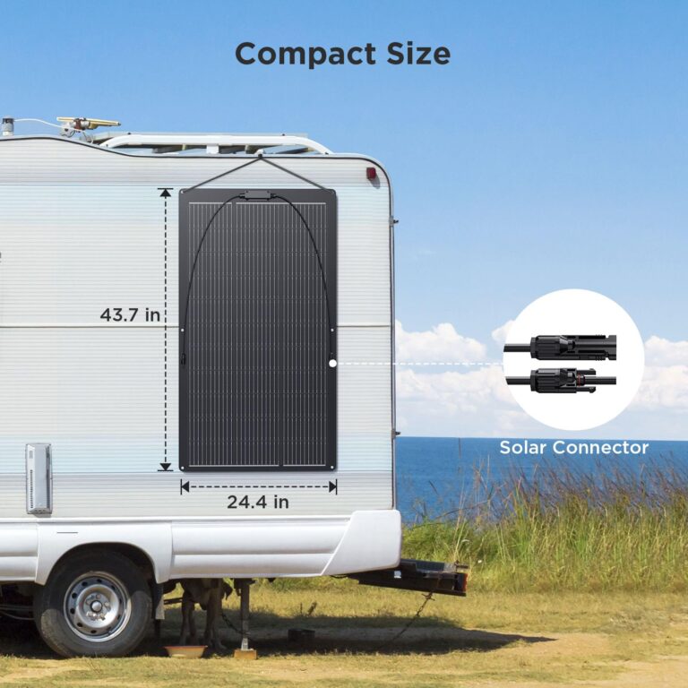 200W Flexible Portable Solar Panel, Ultra Lightweight 2PCS 100 Watt 12V Mono Solar Panel Kit, Callsun 23% High Efficiency Ultra-bandable 182 PERC Cell for RV Camping Caravan Boat Home(Black) - Image 4