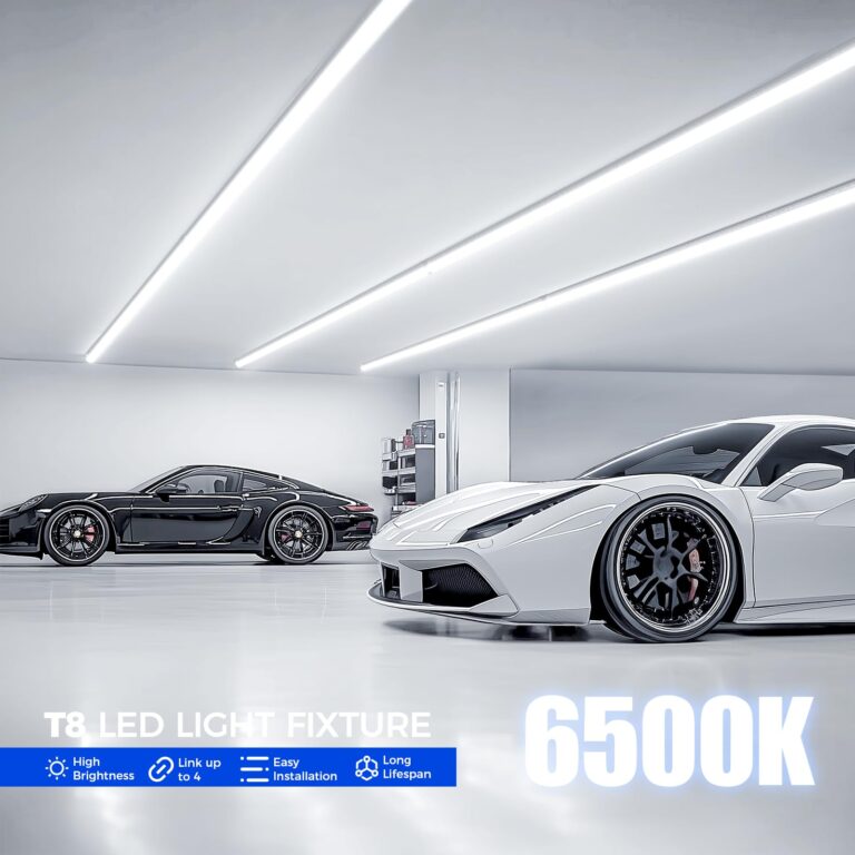 Barrina LED Shop Lights 8FT 72W 10000LM 6500K, Daylight White, V Shape, Clear Cover, Hight Output, Linkable, T8 LED Tube Lights, for Garage 8 Foot with Plug (Pack of 10) - Image 7