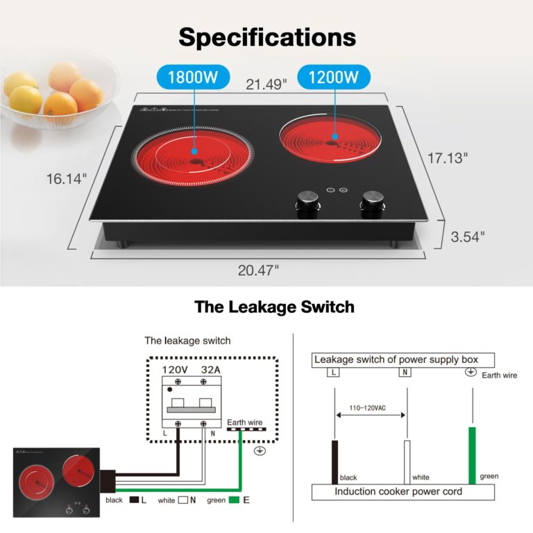 GIHETKUT Electric Cooktop,3000W Built-in & Countertop Electric Burner,Stove Top with10 Heating Level, Timer & Kid Safety Lock, LED Knob Touch Control 2 Burner Cooktop (No Plug) - Image 5