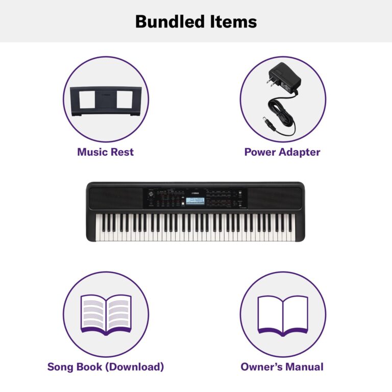 Yamaha PSR-EW320 76 Touch Sensitive Key Portable Keyboard for Beginners with Music Rest, Power Adapter - Image 3