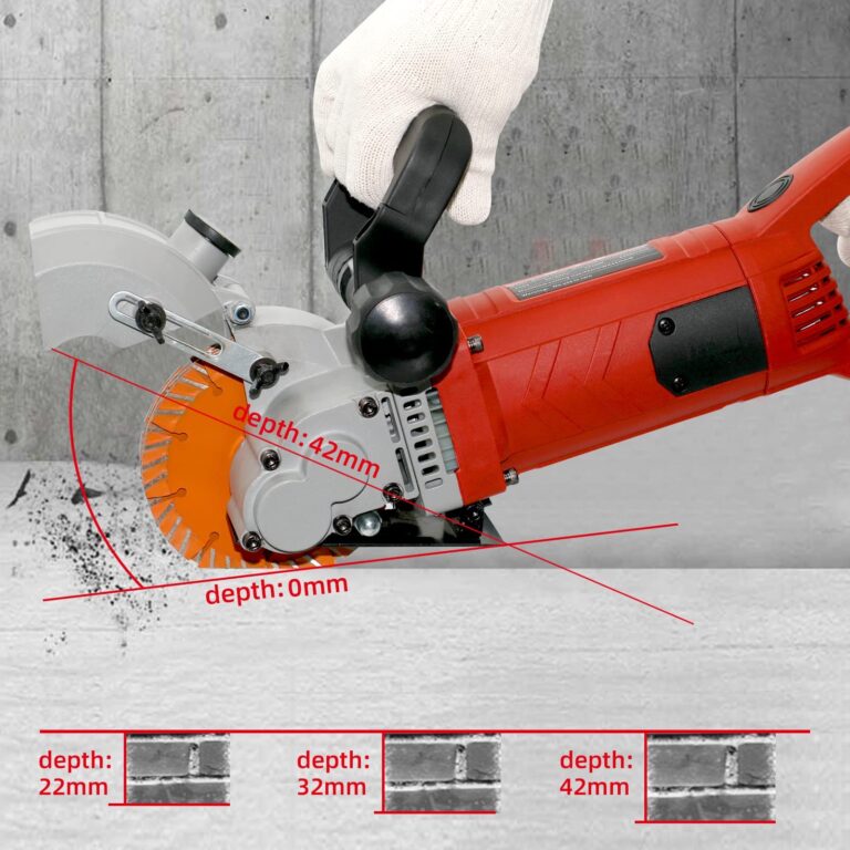 TIEKJOT 110 V Wall Chaser Groove Cutting Machine Electric Concrete Cutter 4800 W for Brick Grooving Slotting Power Masonry Saw With 5 Pcs 5 Inch Saw Blades Infrared Sighting and Dustproof - Image 6