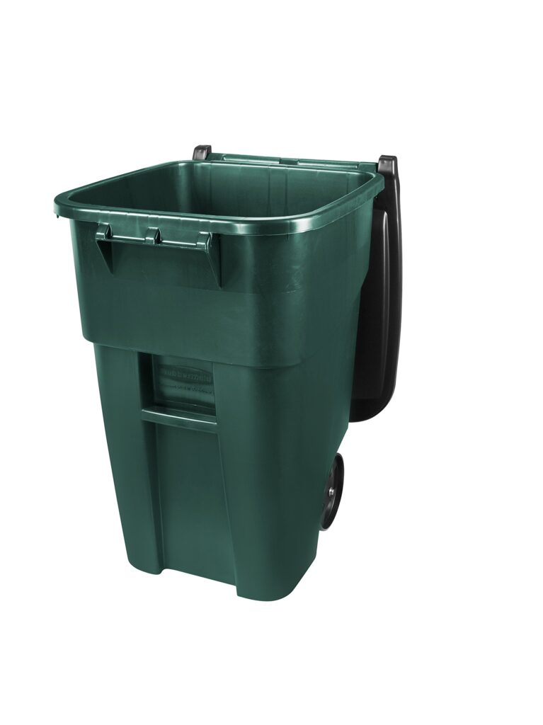 Rubbermaid Commercial Products BRUTE Rollout Heavy-Duty Wheeled Trash/Garbage Can, 50-Gallon, Dark Green, for Restaurants/Hospitals/Offices/Warehouses/Garage - Image 5