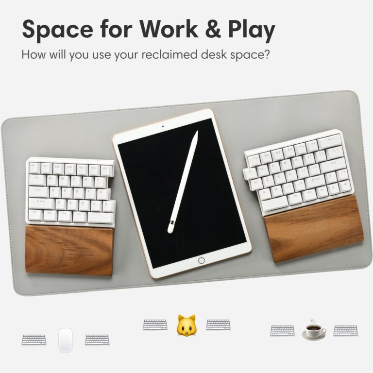 NocFree Wireless Ergonomic Split Mechanical Keyboard with Wrist Rest- Tactile, RGB, Hot-Swappable, Compact 60% Layout, Foam Palm Rest, Programmable for Mac & Windows, PBT Keycaps - Image 6