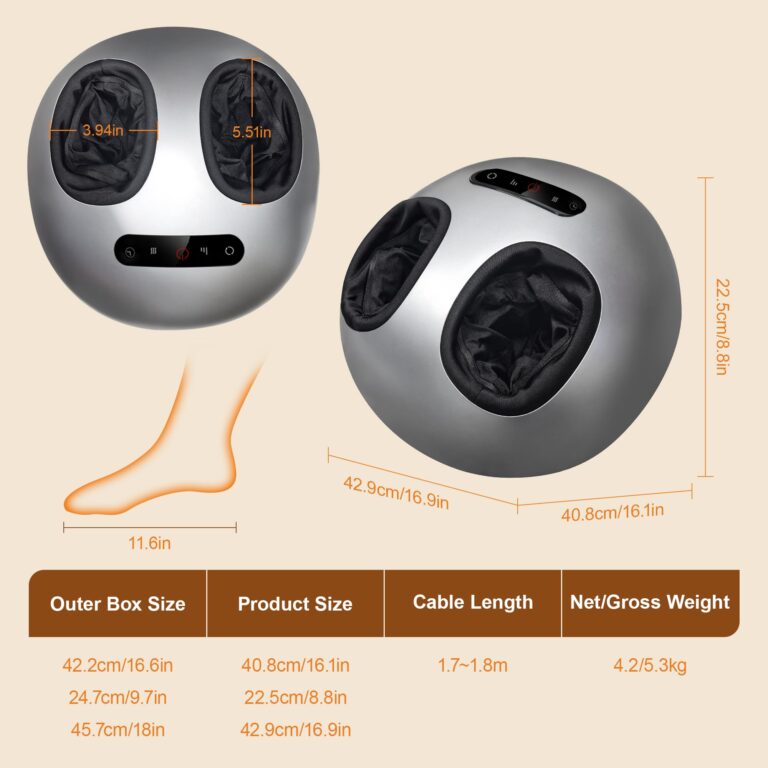 QXC Foot Massager Machine with Heat, Double Shear Massage Core, Shiatsu Feet Massager with Airbag Full Wrapped, Plantar Fasciitis Massage, Automatic Foot Kneading Points, Gifts for Family and Friends - Image 2