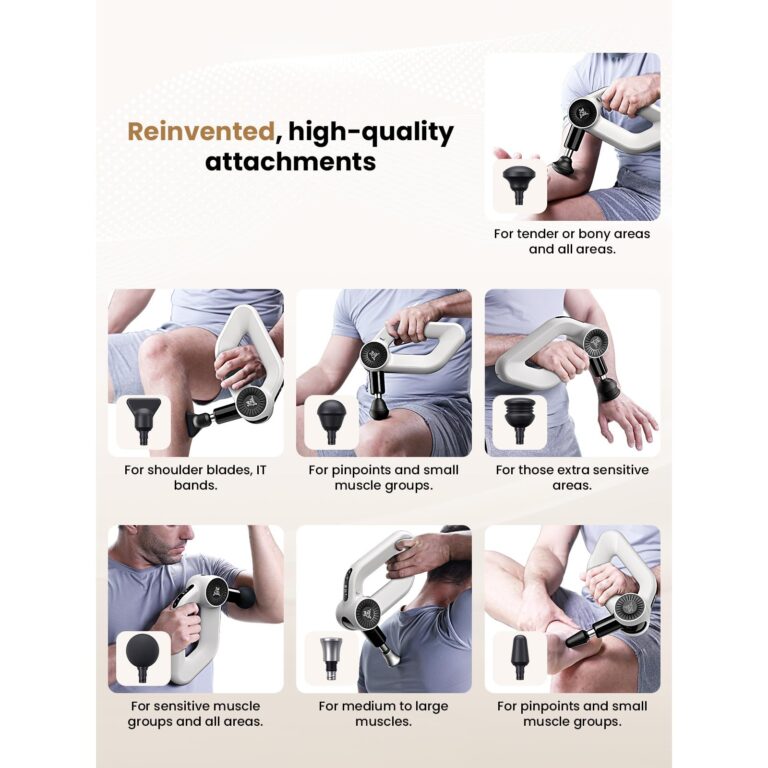 BOB AND BRAD D6 Pro Max Massage Gun with Metal Head, Deep Tissue Percussion with 16mm Amplitude, Professional Muscle Massager Gun for Athletes, Quiet Electric Handheld Massager, FSA and HSA Eligible - Image 3