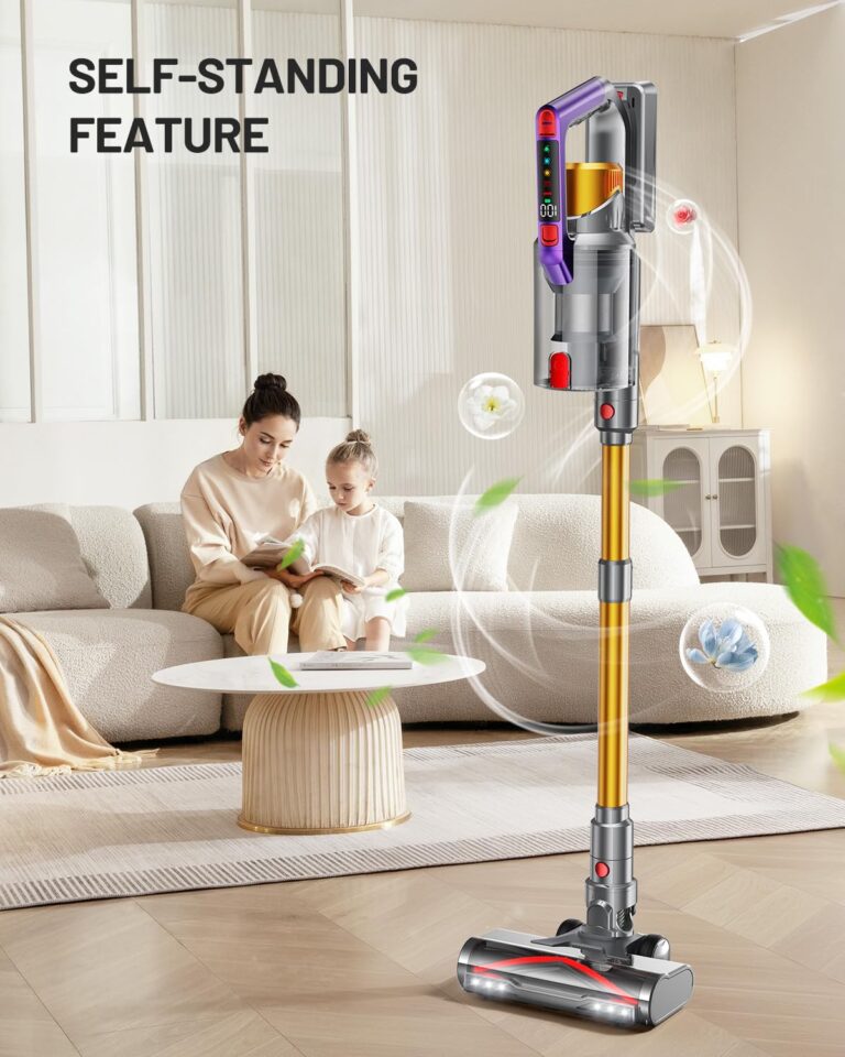 Cordless Vacuum Cleaner, 550W/45KPA Self-Standing Vacuum Cleaners for Home, Max 60Mins Anti-Tangle Stick Vacuum with Aromatherapy, Dual-Handheld Lightweight Vacuum for Pet Hair, Carpets, Hardwood - Image 5