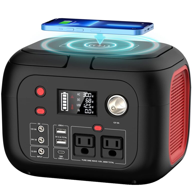 Portable Power Station 300W 228Wh Lithium Battery Small Portable Generator for Home Use Camping Travel Emergency Hunting Outdoor, Large Power Bank with AC Outlet for Laptop