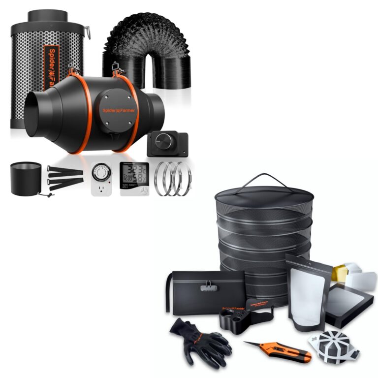 Spider Farmer Cost-Effective 9-in-1 Plant Grow Tools Kit 2024 Update 4 Inch Inline Fan and Carbon Filter Combo
