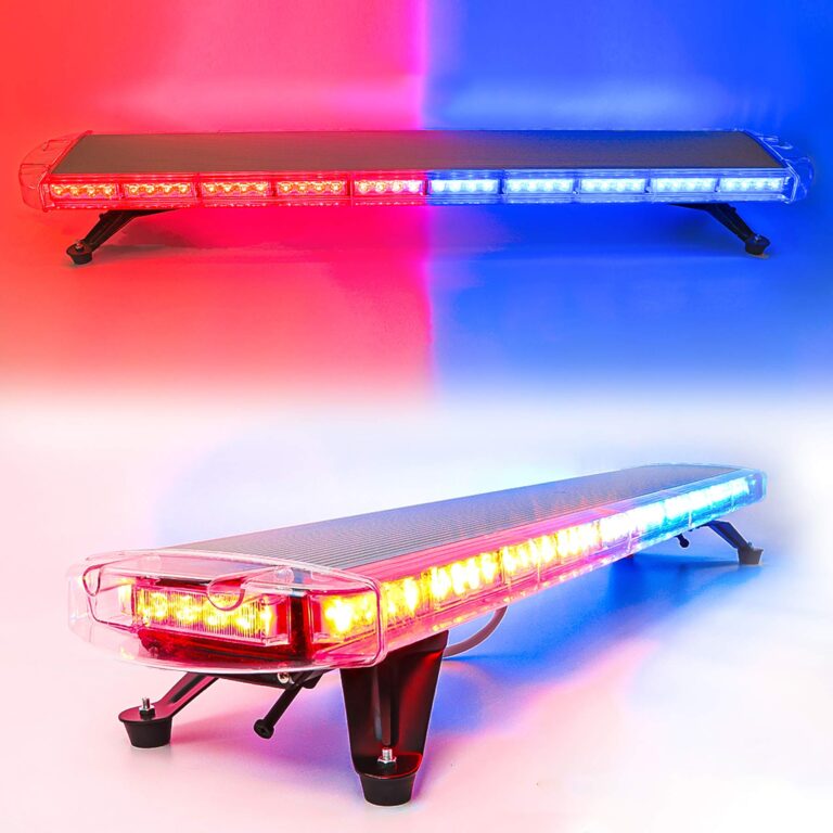 CUMART 47" 88 Red Blue LED Light Bar Fit For Police Cops Vehicles Truck Cars Extreme High Intensity Construction Emergency Warning Strobe Rooftop Low Profile Law Enforcement Hazard Flashing Universal - Image 6