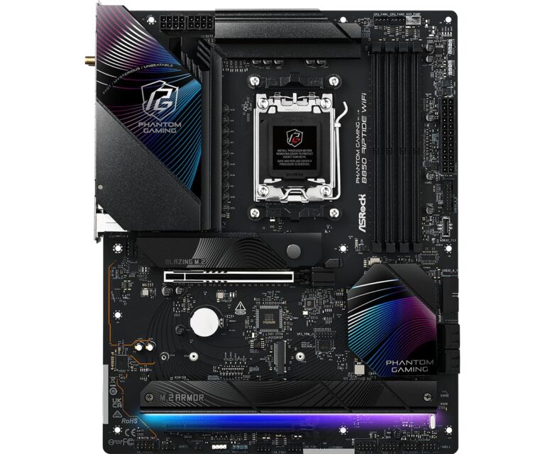ASRock AMD B850 Phantom Gaming Riptide WiFi 7 Socket AM5 Ryzen 9000/8000/7000 Series DDR5 8000+ (OC) MHz 256GB ATX Motherboard M.2 SATA3 6.0 Gb/s PCIe 5.0 - Image 12