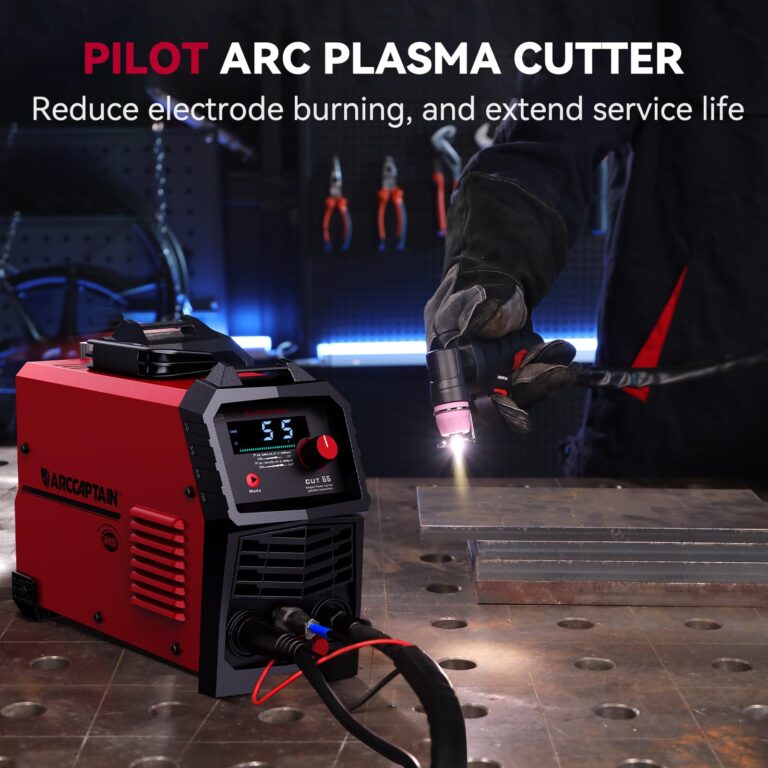 ARCCAPTAIN 55A Plasma Cutter, Large LED Display, Non-Touch Pilot ARC Plasma Cutting Machine, 110/220V Dual Voltage IGBT Inverter, 1/2" Clean Cut, Post Flow, 2T/4T, for Beginners DIY - Image 9