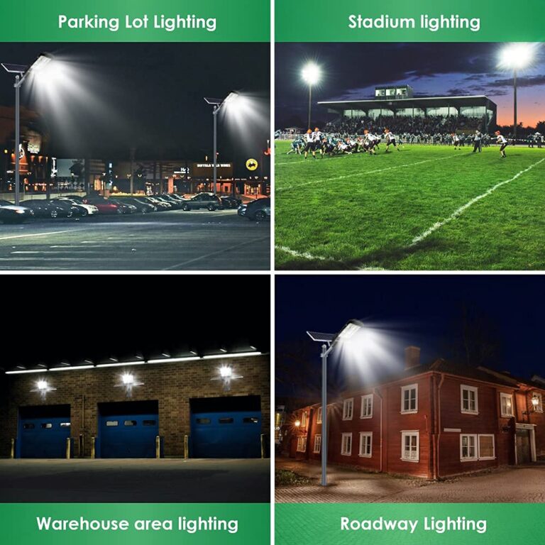 Solar Street Lights Outdoor, 6600W Solar Flood Parking Lot Lights With Remote Security Motion Sensor Led Fixture Dusk to Dawn IP66 Waterproof For Stadium,Pathway,Yard,Driveway,Roadway,Basketball Court - Image 3