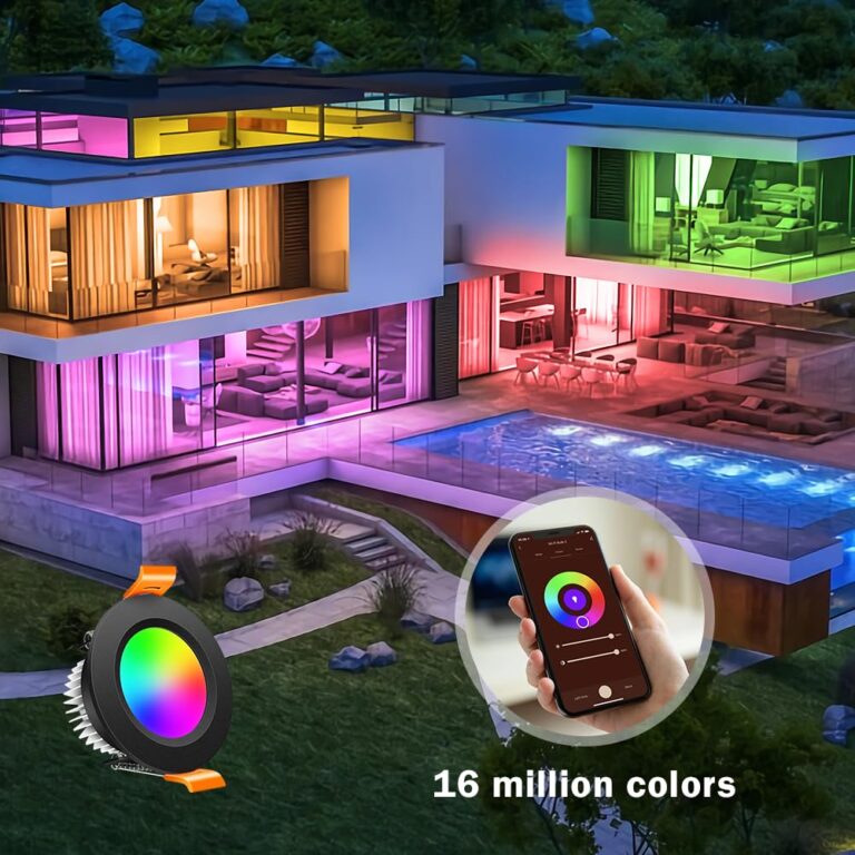 inShareplus 2 Inch Smart Recessed Lighting, 10 Pack WiFi Black LED Downlight 5W 120V, Dimmable RGBCW 2700-6500K Color Changing, Compatible with Alexa/Google, Ceiling Lights with LED Driver - Image 3