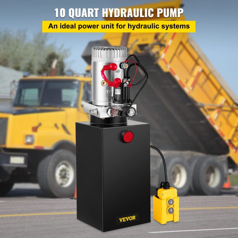 Mophorn Hydraulic Pump, 10 Quart Hydraulic Power Unit, Single Acting Hydraulic Pump, 12V DC Hydraulic Pump (Steel Reservoir, Single Acting, 3200 PSI) w/SAE#6 Connector for Dump Trailer Car Lifting - Image 8