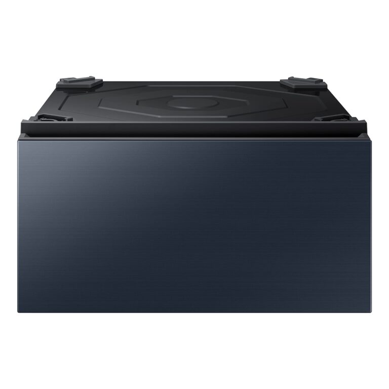 SAMSUNG 27-Inch Bespoke Front Load Washer Dryer Pedestal Stand w/ Pull Out Laundry Storage Drawer, WE502ND, Brushed Navy