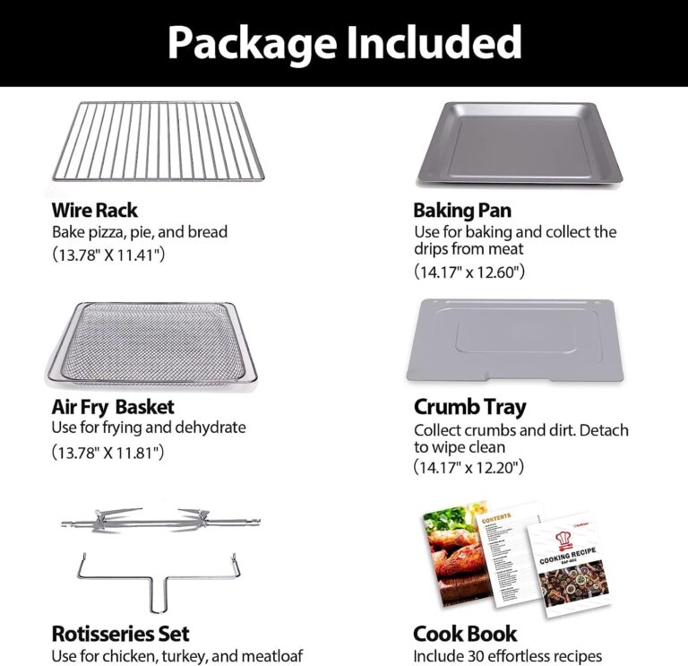 Beelicious® Pro 32QT Extra Large Air Fryer, 19-In-1 Air Fryer Toaster Oven Combo with Rotisserie and Dehydrator, Digital Convection Oven Countertop Airfryer Fit 13" Pizza, 1800w (Black) - Image 3