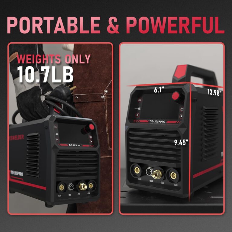 YESWELDER TIG Welder With Pulse 205Amp Large LED Display, STICK/DC TIG/PULSE TIG 3 In 1, 110&220V Dual Voltage TIG Welding Machine TIG-205P - Image 5