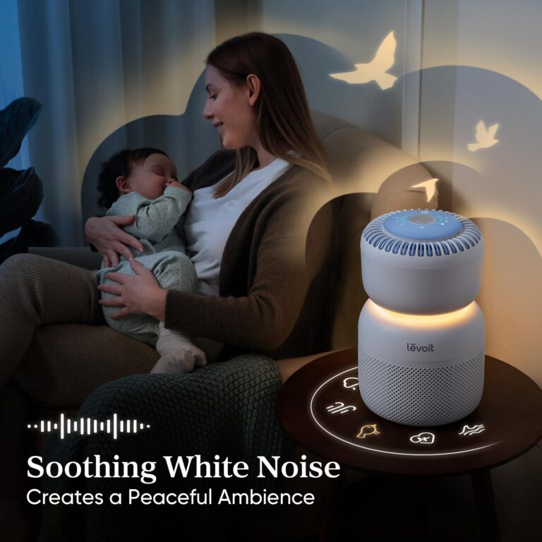 LEVOIT Air Purifier for Baby with White Noise Sound Machine and Blue-Light-Free Night Light in Home Bedroom, HEPA Filter with 5 Air Quality Monitor, Removes Ultrafine Particles, Smart WiFi, Sprout - Image 2