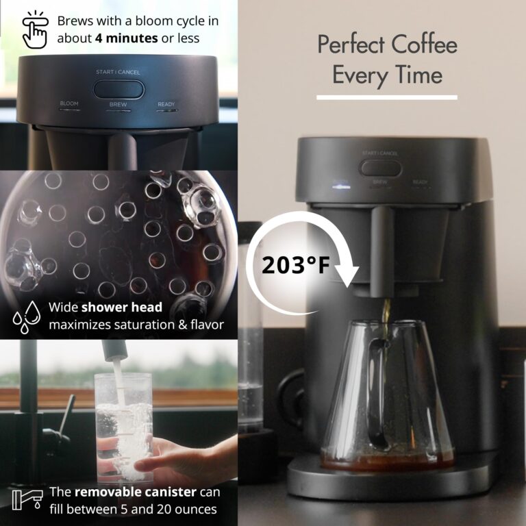 Ratio Four Coffee Machine - Coffee Maker with Removable Water Tank - Drip Coffee Maker with 4 Minute Brew Time - 5-20 Ounce Single-Serve Coffee Maker - 11.5”H x 7.5”W - Image 6
