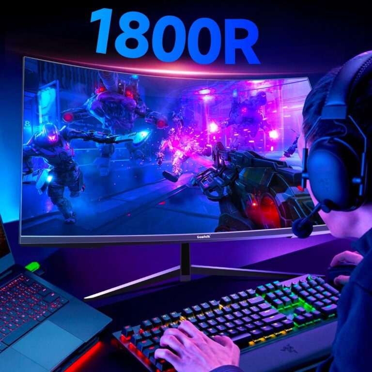 Gawfolk 32 Inch Curved Gaming Monitor 240Hz, 1800R PC Monitor Full HD 1080P, Frameless Computer Dispaly with Freesync and Eye Care Technology, Wall Mountable - Image 4