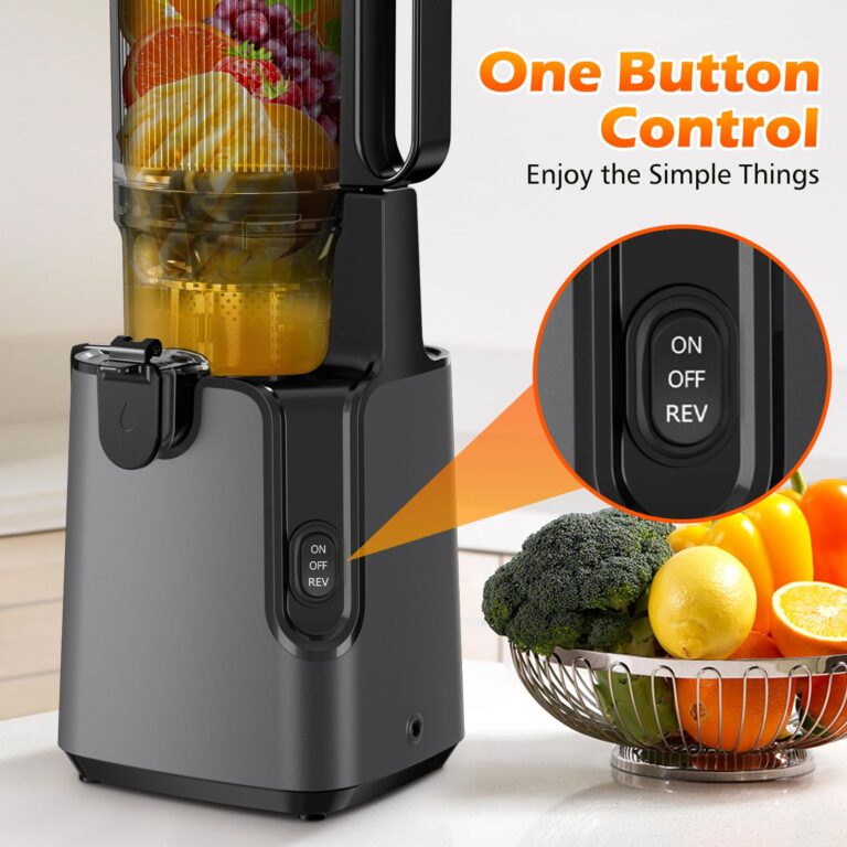 Cold Press Juicer, 6.1" Extra Large Feed Chute Juicer Machines for Whole Vegetables and Fruits, 350W Slow Masticating Juicer Machines Easy to Clean, High Juice Yield (Titanium Gray) - Image 3