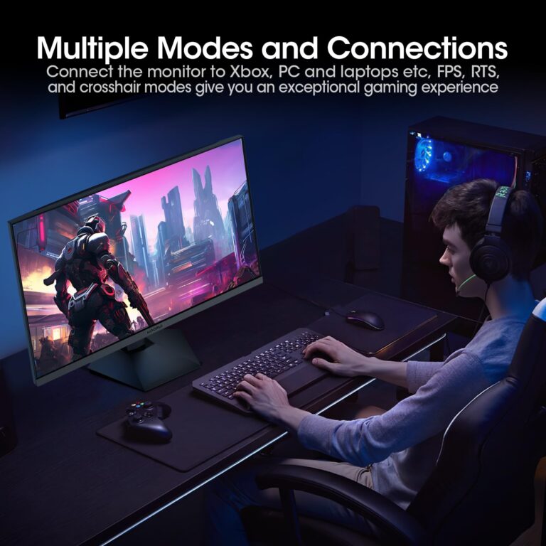 KOORUI Gaming Monitor, QHD 24" Nano IPS Display, 1440P 165Hz Computer Monitor, 1ms 2K PC Screen, 100% sRGB, Adaptive Sync, Height/Tilt/Pivot Adjustment, HDMI, DisplayPort, GP01 - Image 9
