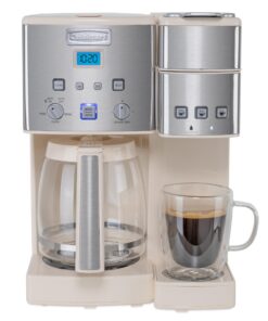 Cuisinart Single Serve + 12 Cup Coffee Maker, Offers 3-Sizes: 6-Ounces, 8-Ounces and 10-Ounces, Cream, SS-15P1CRM