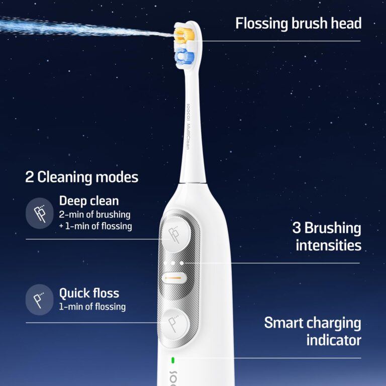 Soocas NEOS II - Electric Toothbrush with Water Flosser, Sonic Electric Toothbrush for Adults, Cordless Water Flosser for Travel, Portable Oral Irrigator, 100% Plaque Removal, Pearl White - Image 6