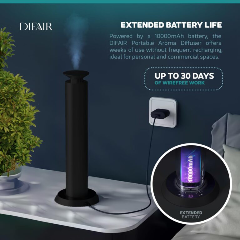 Difair Waterless Essential Oil Diffuser - Wireless Aromatherapy Diffuser Oil Machine - Fragrance Scent Diffusers for Home - Cold Air Diffuser for Office - Aroma Diffuser for Home, Hotel, Spa - Image 7